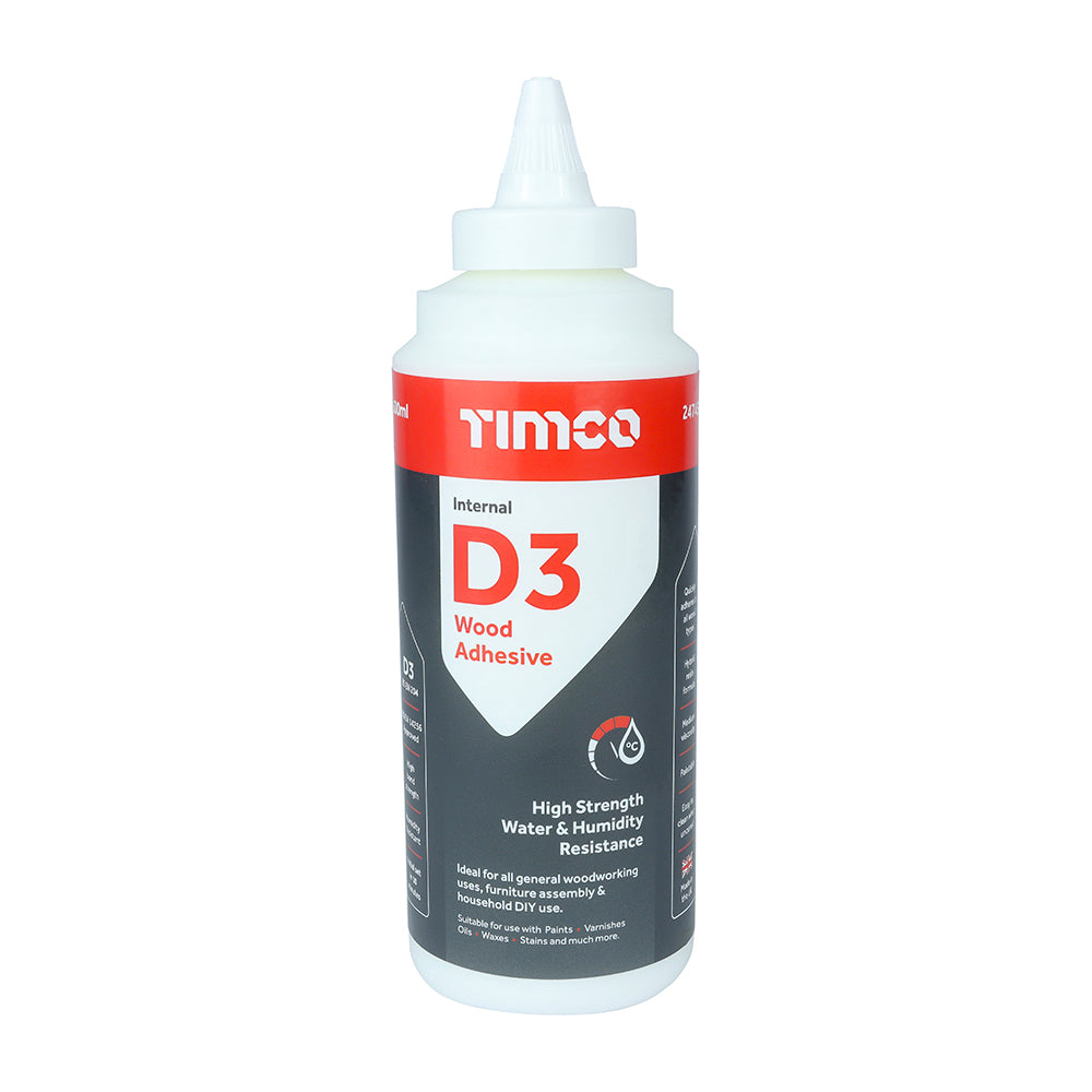 Internal D3 Wood Adhesive - 500ml - Bottle of 1