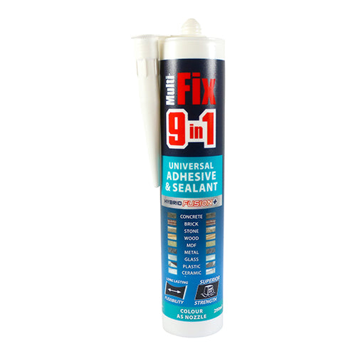 9 in 1 Universal Adhesive & Sealant - White - 290ml - Cartridge of 1