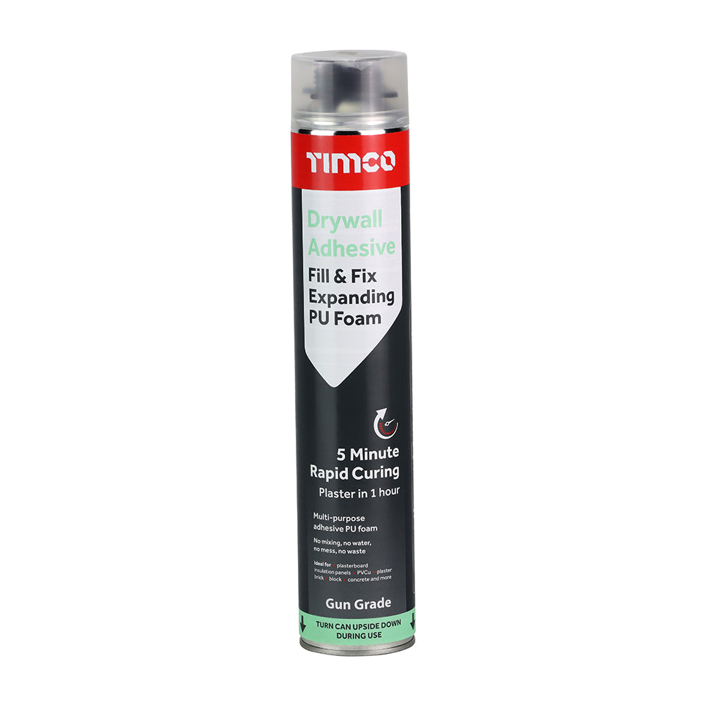 Drywall Adhesive Fill & Fix Expanding PU Foam - 750ml - Can of 1