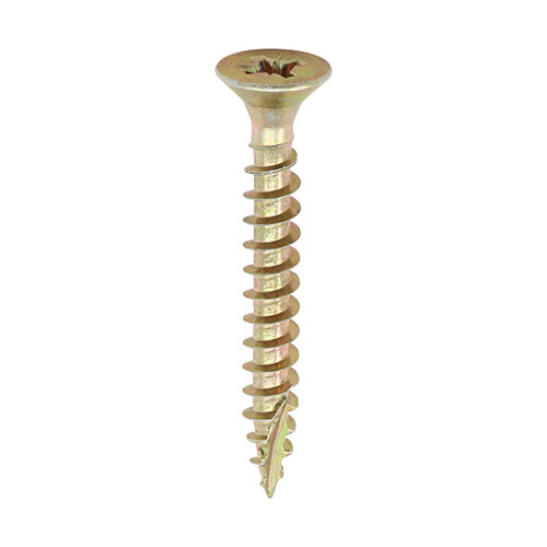 Classic Multi-Purpose Screws - PZ - Double Countersunk - Yellow - 3.0 x 40 - Box of 200