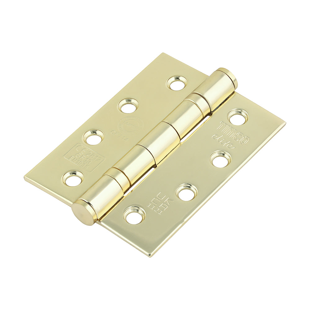 Grade 13 Fire Door Hinges - Electro Brass Stainless Steel - 101 x 76 x 3 - Box of 1.5
