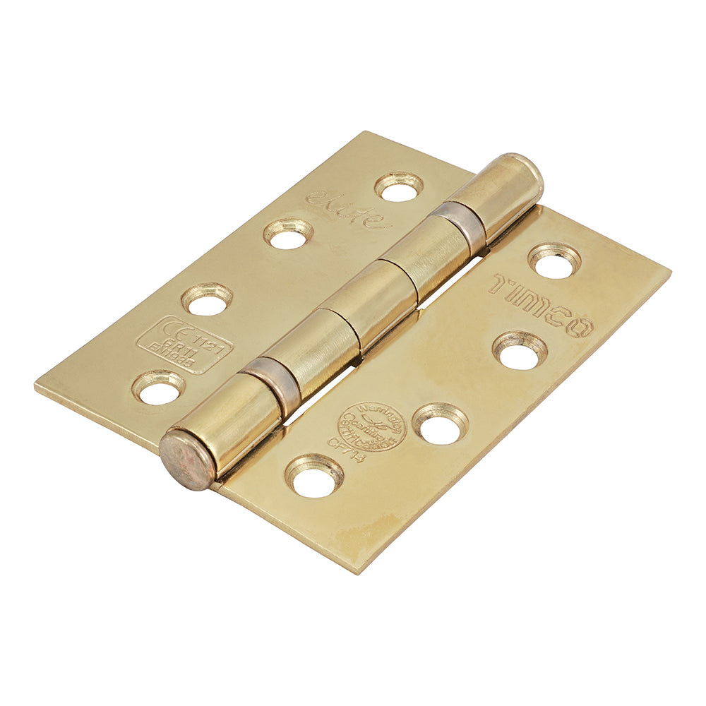 Grade 11 Ball Bearing Fire Door Hinges - Electro Brass - 101 x 76 x 2.6 - TIMbag of 1