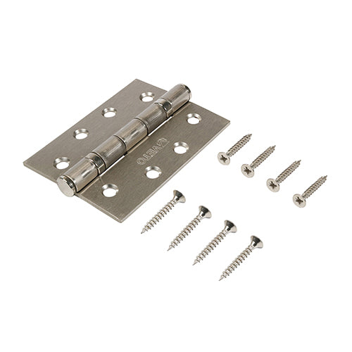 Twin Ball Bearing Hinges - Steel - Satin Nickel - 102 x 76 - Box of 1