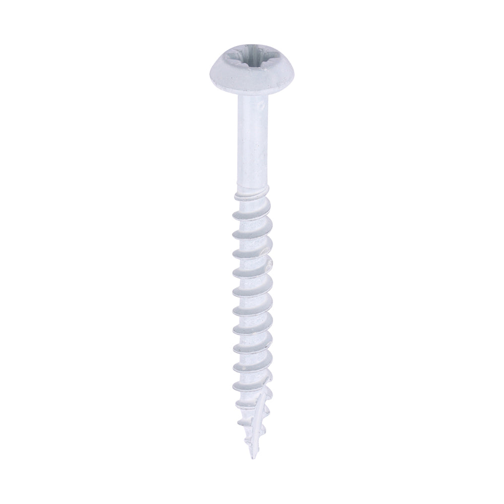 Rainwater Screws - PZ - Low Profile Pan - Exterior - White - 4.0 x 40 - Box of 300