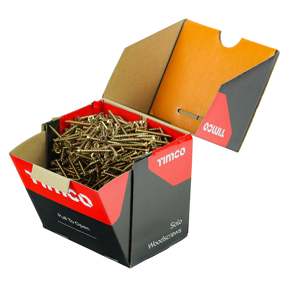 Solo Chipboard & Woodscrews - Industry Pack - PZ - Double Countersunk - Yellow - 4.0 x 40 - Box of 1000