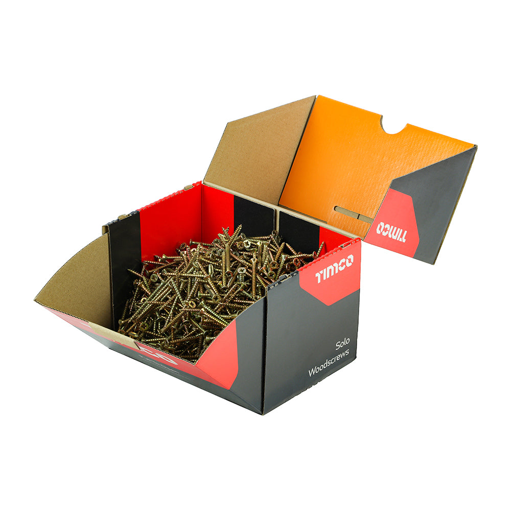 Solo Chipboard & Woodscrews - Industry Pack - PZ - Double Countersunk - Yellow - 4.0 x 50 - Box of 1000