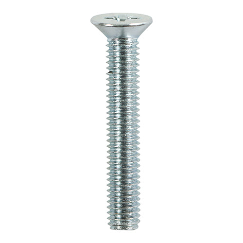 Metric Threaded Machine Screws - PZ - Countersunk - Zinc - M4 x 25 - Box of 100