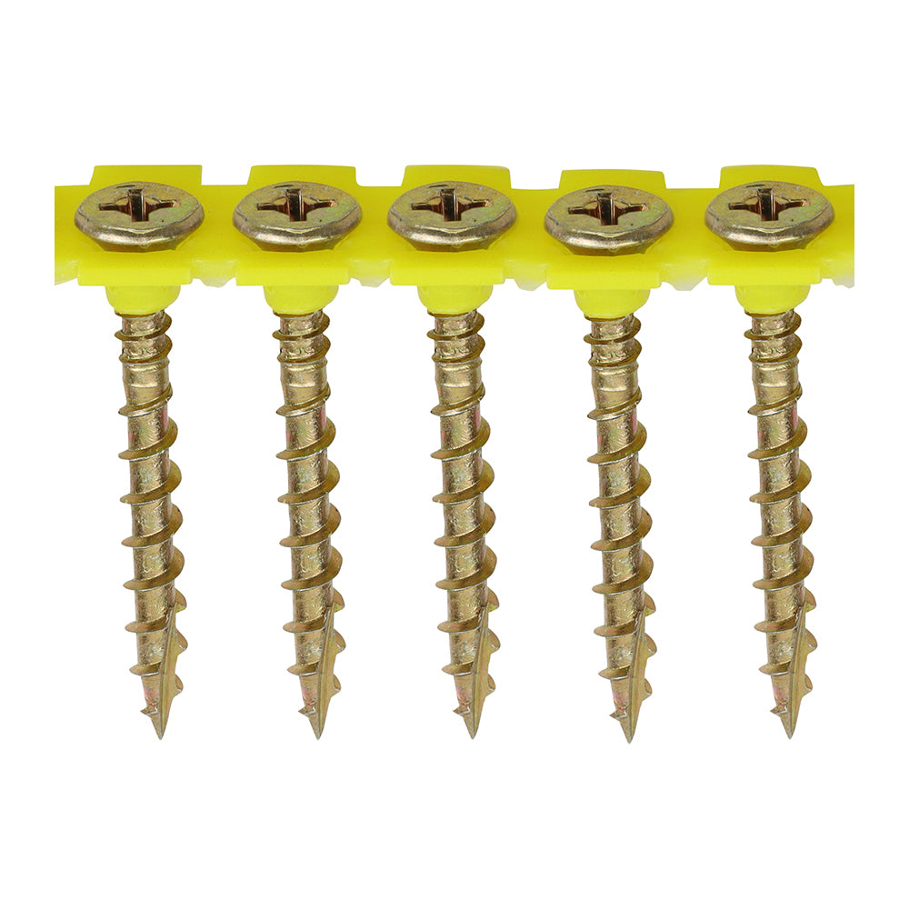 Solo Collated Chipboard & Woodscrews - PH - Double Countersunk - Yellow - 4.2 x 40 - Box of 1000