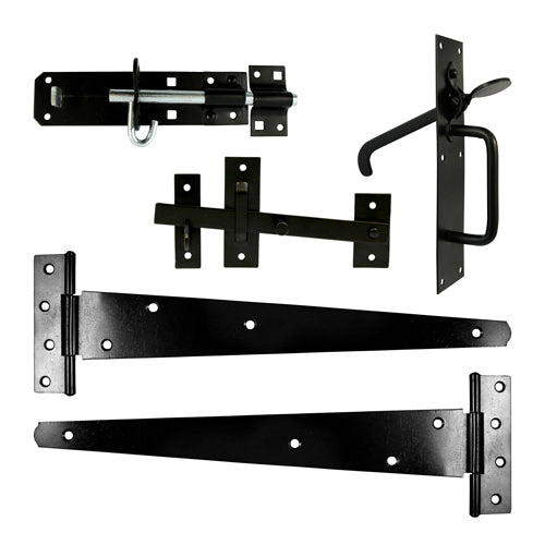 Side Gate Kit - Suffolk Latch - Black - 18" - TIMbag of 1