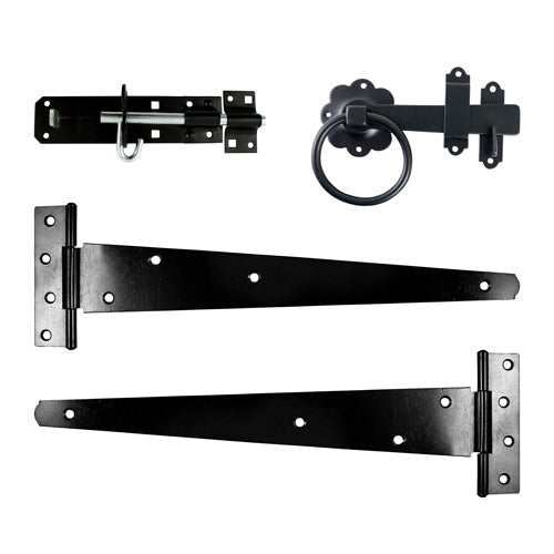 Side Gate Kit - Ring Latch - Black - 18" - TIMbag of 1