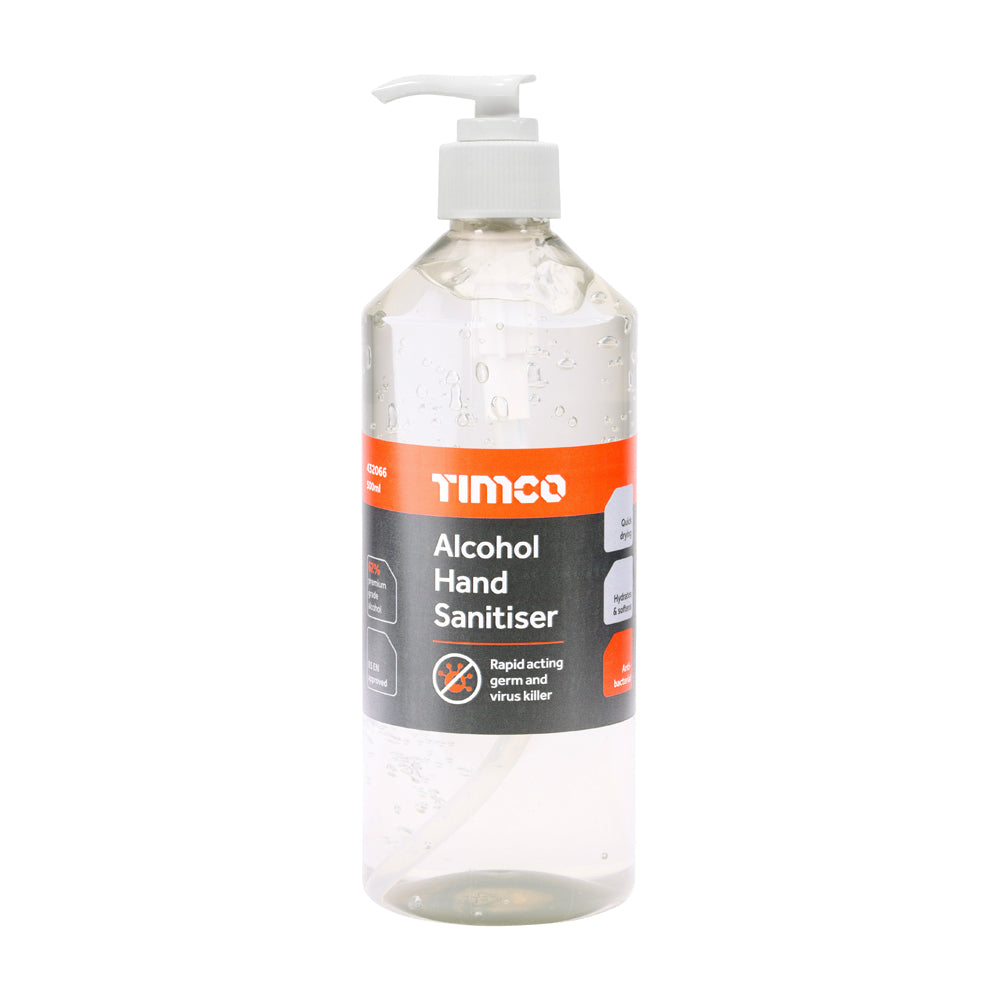 Alcohol Hand Sanitiser - 500ml - Pump Bottle of 1