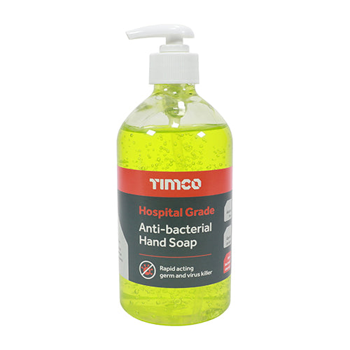 Hospital Grade Anti-Bacterial Hand Soap - 500ml - Pump Bottle of 1