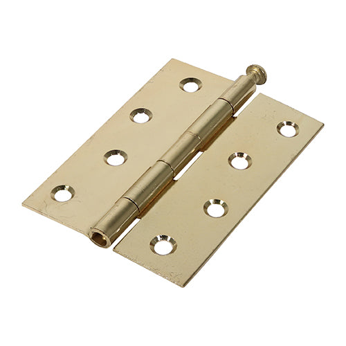 Plain Butt Hinge - Loose Pin (1840) - Electro Brass - 100 x 71 - Plain Bag of 1