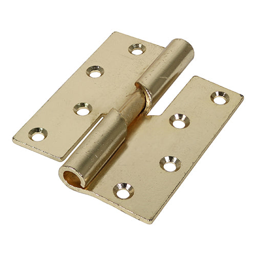 Rising Butt Hinge (466) - Right Hand - Electro Brass - 100 x 86 - Plain Bag of 1