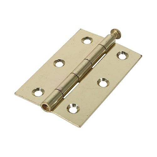 Plain Butt Hinge - Loose Pin (1840) - Electro Brass - 90 x 60 - Plain Bag of 1