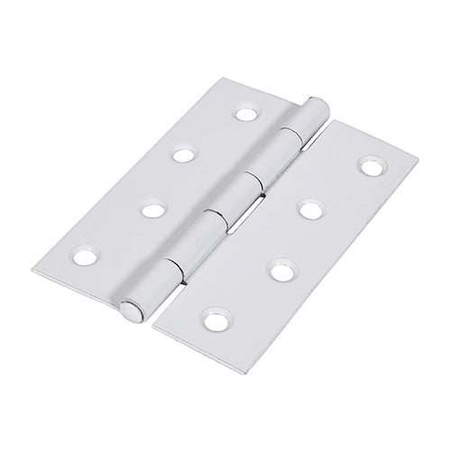 Plain Butt Hinge - Fixed Pin (1838) - White - 100 x 70 - Plain Bag of 1