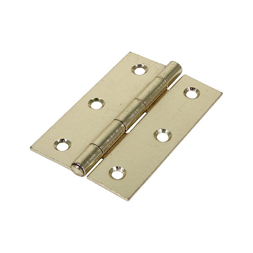 Plain Butt Hinge - Fixed Pin (1838) - Electro Brass - 90 x 60 - Plain Bag of 1