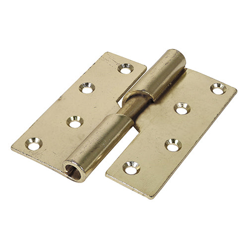 Rising Butt Hinge (466) - Left Hand - Electro Brass - 100 x 86 - Plain Bag of 1
