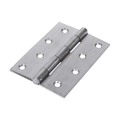 Plain Butt Hinge - Fixed Pin (1838) - Satin Chrome - 100 x 70 - Plain Bag of 1