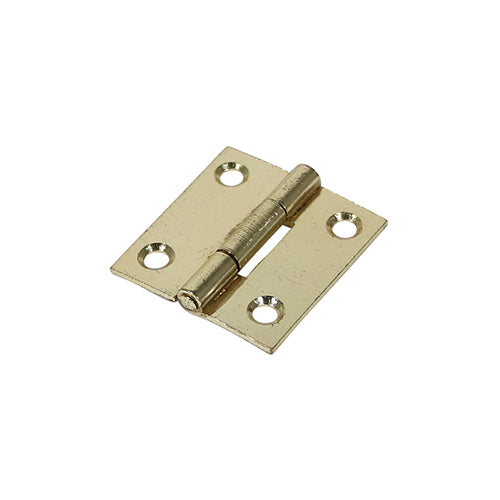 Plain Butt Hinge - Fixed Pin (1838) - Electro Brass - 38 x 34 - Plain Bag of 1