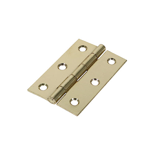 Plain Butt Hinge - Fixed Pin (1838) - Electro Brass - 75 x 50 - TIMpac of 1