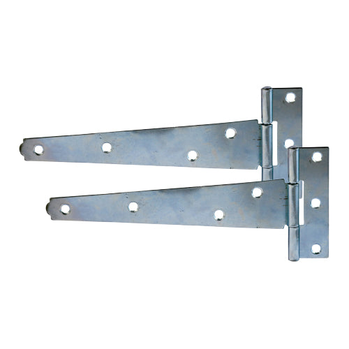 Pair of Light Tee Hinges - Zinc - 12" - Plain Bag of 1