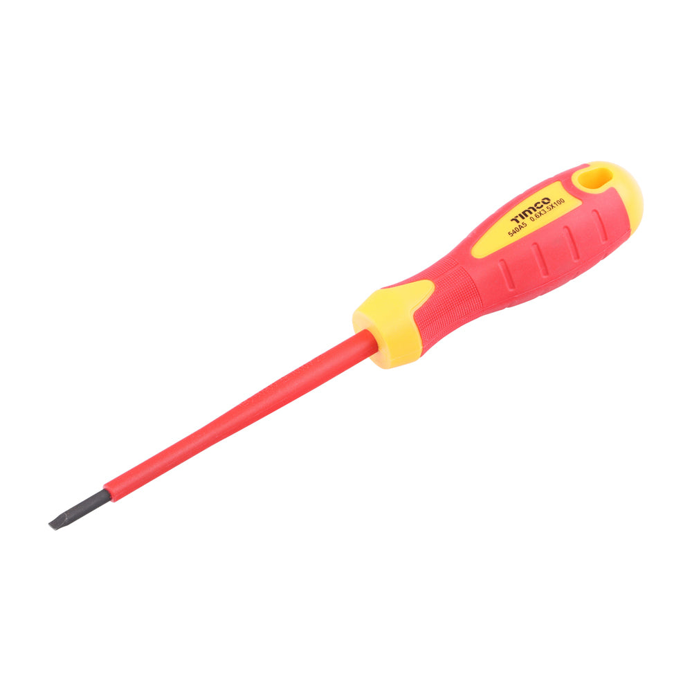 VDE Screwdriver - Slotted - 3.5 x 0.6 x 100mm - Clip of 1
