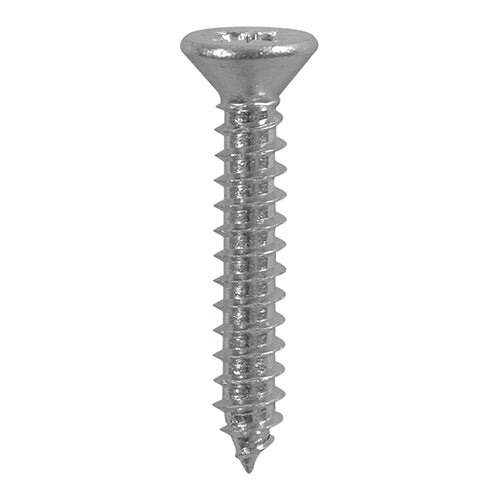 Metal Tapping Screws - PZ - Countersunk - Self-Tapping - A2 Stainless Steel - 4.8 x 19 - Box of 200