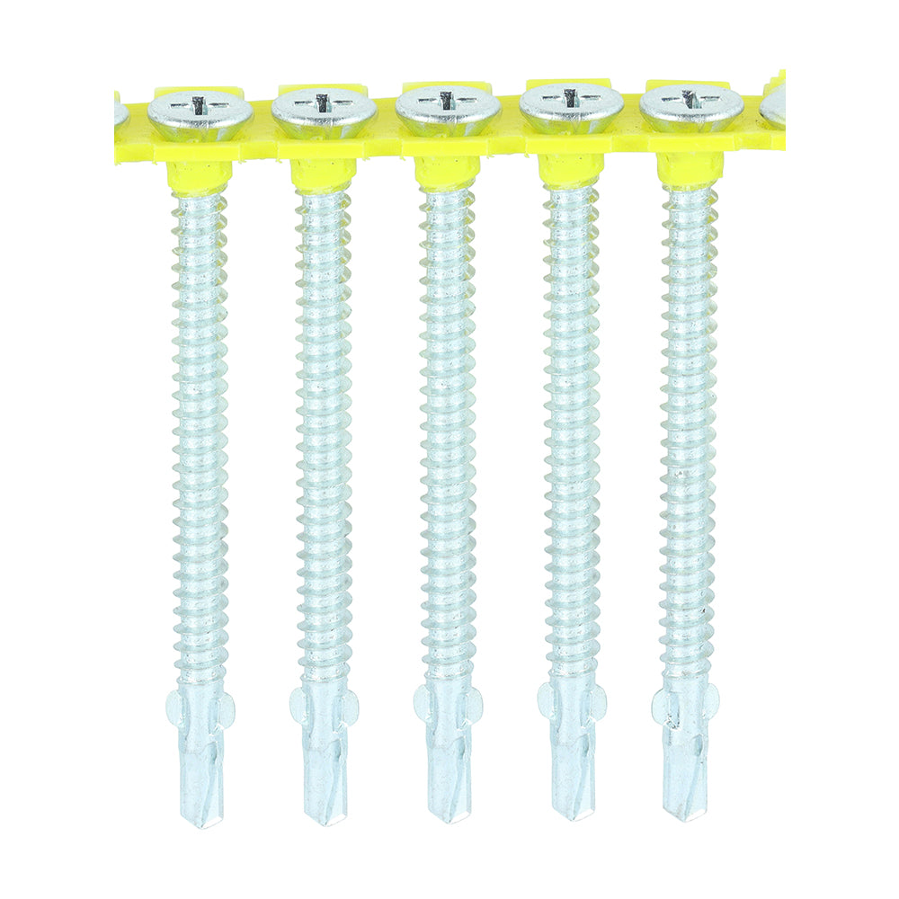 Collated Timber to Light Section Screws - Countersunk - Wing-Tip - Self-Drilling - Zinc - 4.8 x 65 - Box of 500