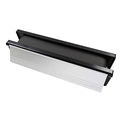 Intumescent Letterbox - Satin Anodised Aluminium - Black Frame - 272 x 70 - Box of 1