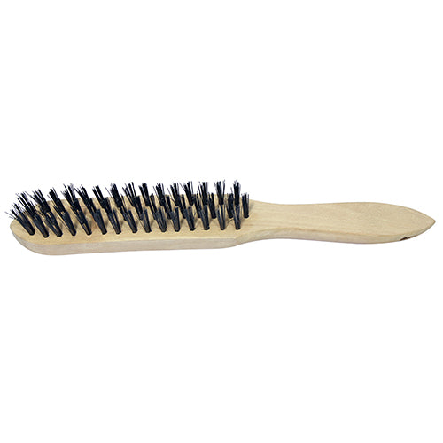 Wooden Handle Scratch Brush - Steel - 4 Rows - Unit of 1