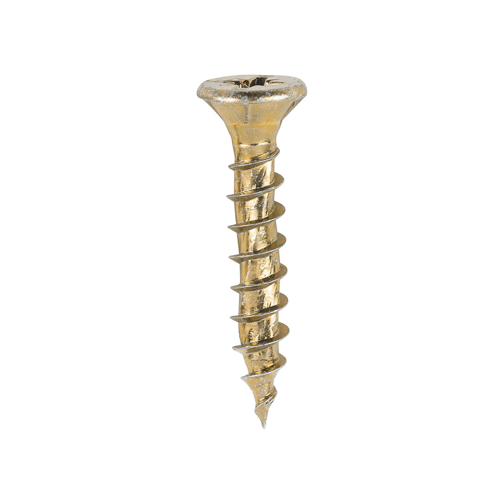High-Quality Velocity Stainless Steel Wood Screws – PZ – Double Countersunk – Yellow Coated – 5.0 x 30mm – Box of 200