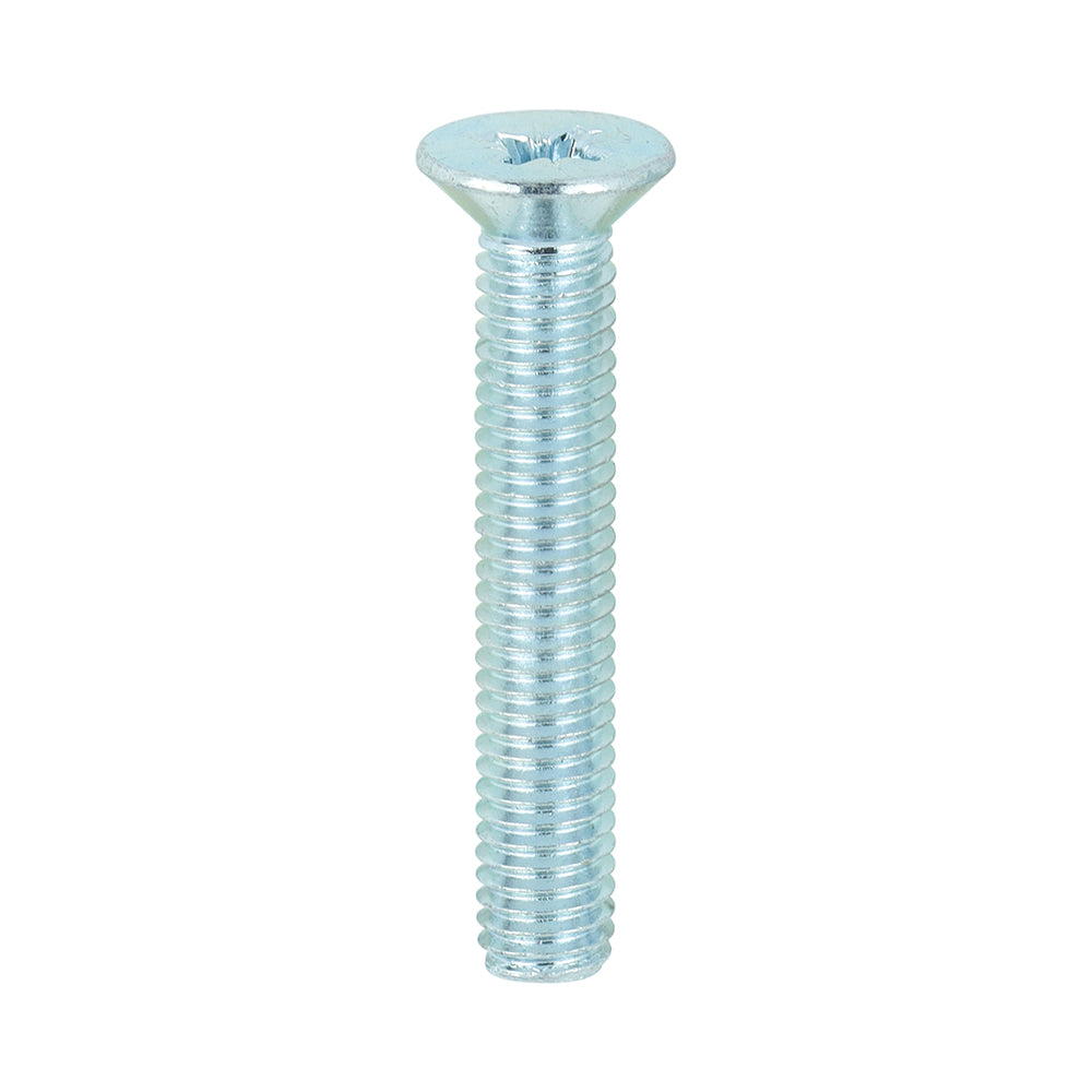 Metric Threaded Machine Screws - PZ - Countersunk - Zinc - M5 x 30 - Box of 100