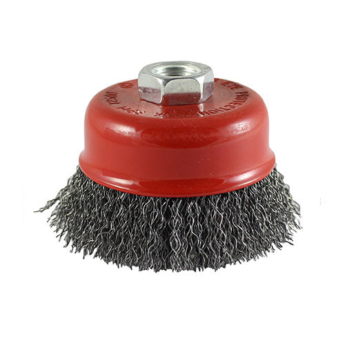 Drill Cup Brush - Crimped Steel Wire - 50mm - Blister Pack of 1