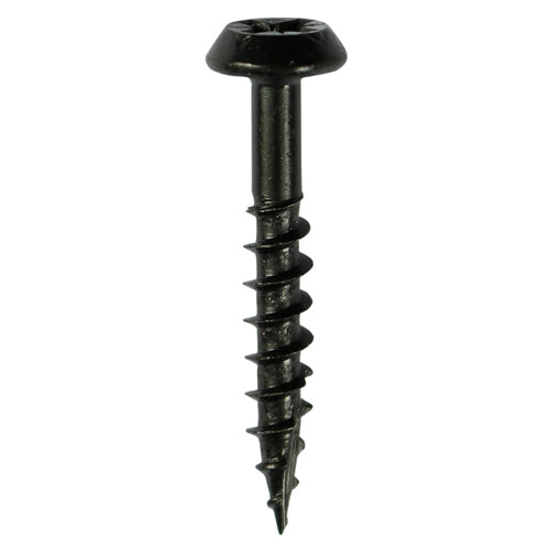Rainwater Screws - PZ - Low Profile Pan - Exterior - Black - 6.0 x 40 - Box of 200