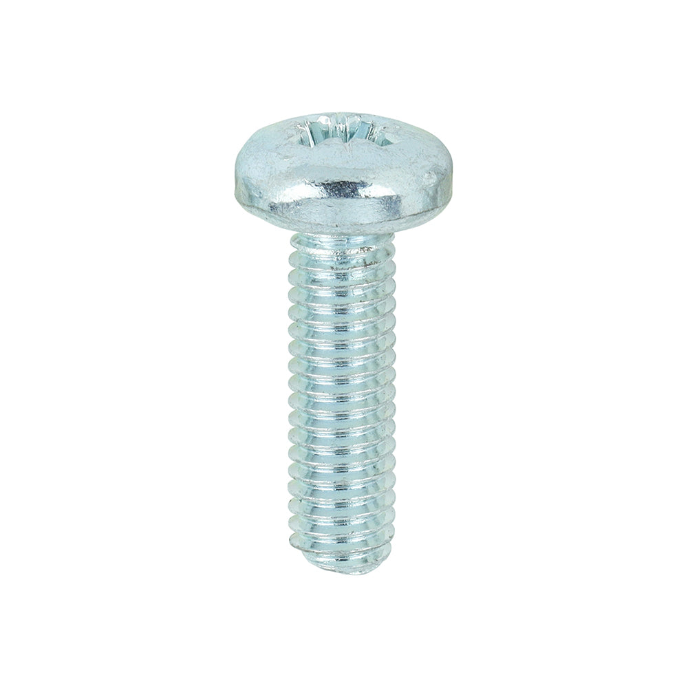 Metric Threaded Machine Screws - PZ - Pan Head - Zinc - M6 x 20 - Box of 100