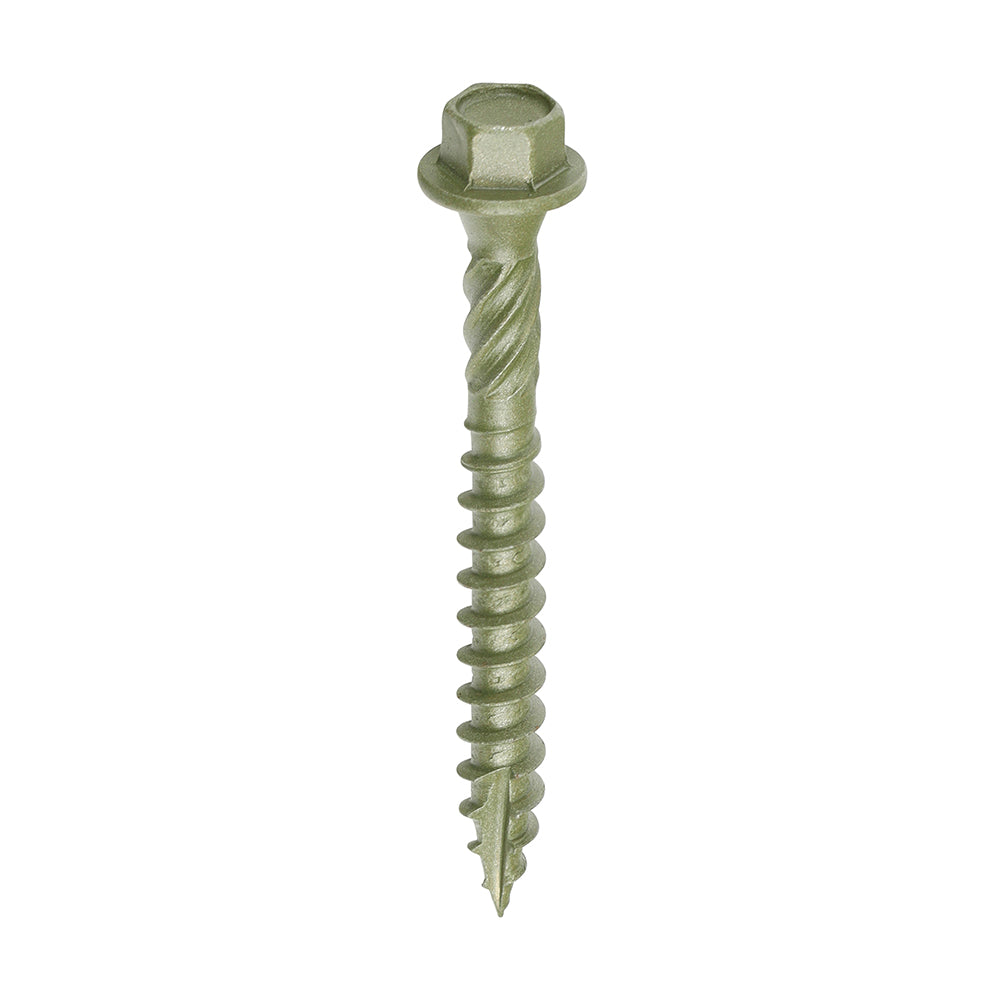 Timber Frame Construction & Landscaping Screws - Hex - Exterior - Green Organic - 6.7 x 60 - Box of 50