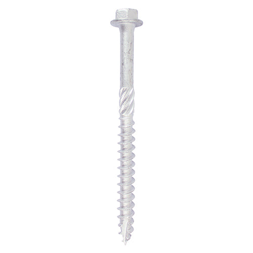 Timber Frame Construction & Landscaping Screws - Hex - Exterior - Silver Organic - 6.0 x 40 - TIMbag of 10