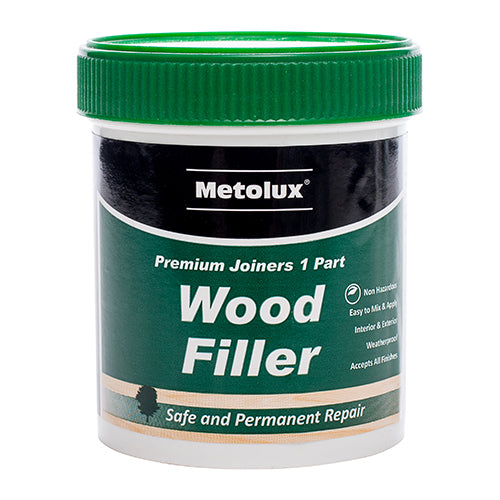 Metolux 1 Part Wood Filler - White - 250ml - Tin of 1