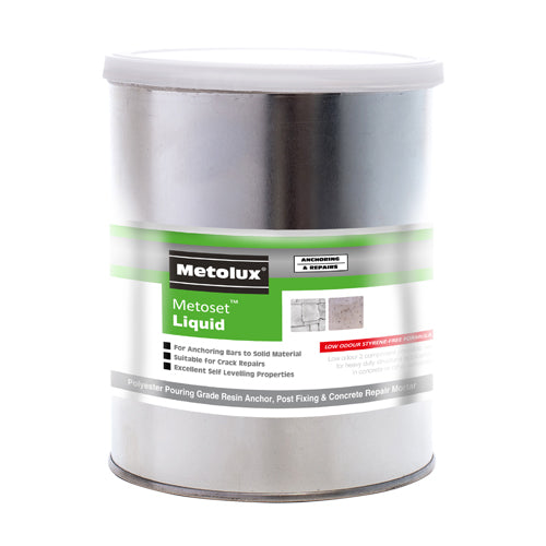 Metolux 2 Part Metoset Liquid Mortar - Grey - 1kg - Tin of 1