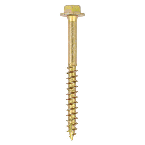 Solo Coach Screws - Hex Flange - Yellow - 6.0 x 70 - TIMpac of 10