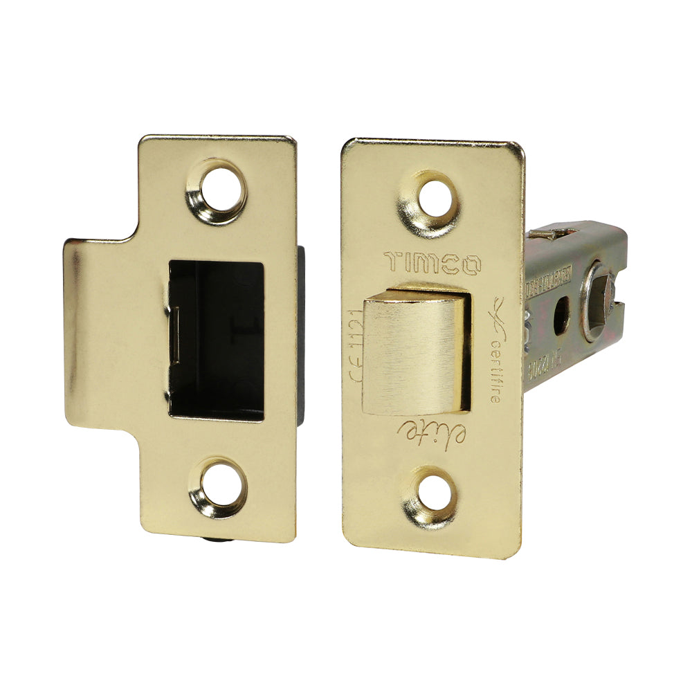 Tubular Latch - Electro Brass - 76 case / 57 backset - Plain Bag of 1