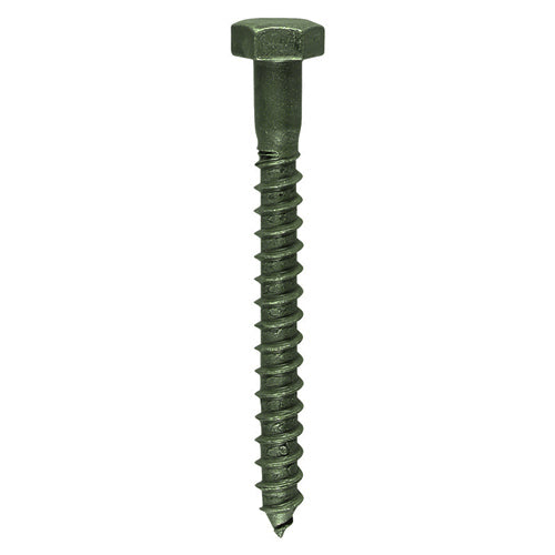 Coach Screws - Hex - Exterior - Green - 6.0 x 75 - Bag of 10