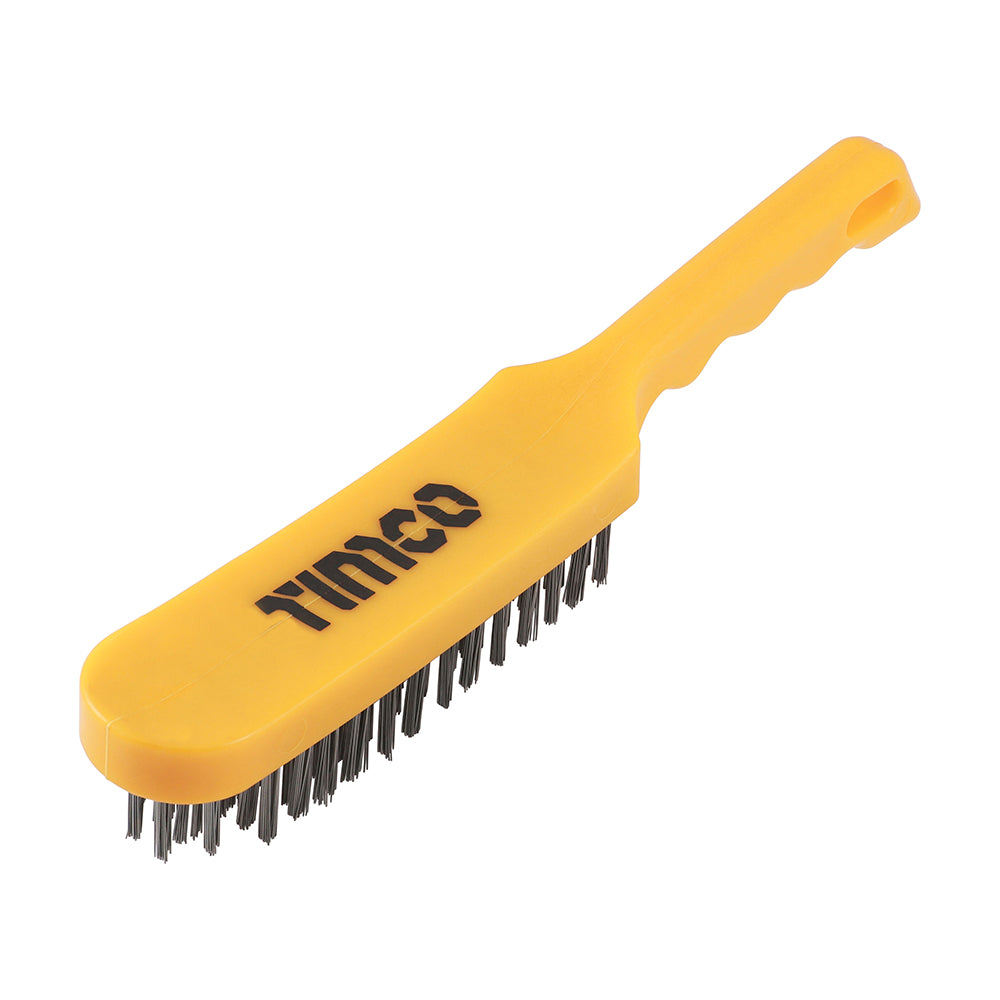 Plastic Handle Scratch Brush - Steel - 6 Rows - Unit of 1