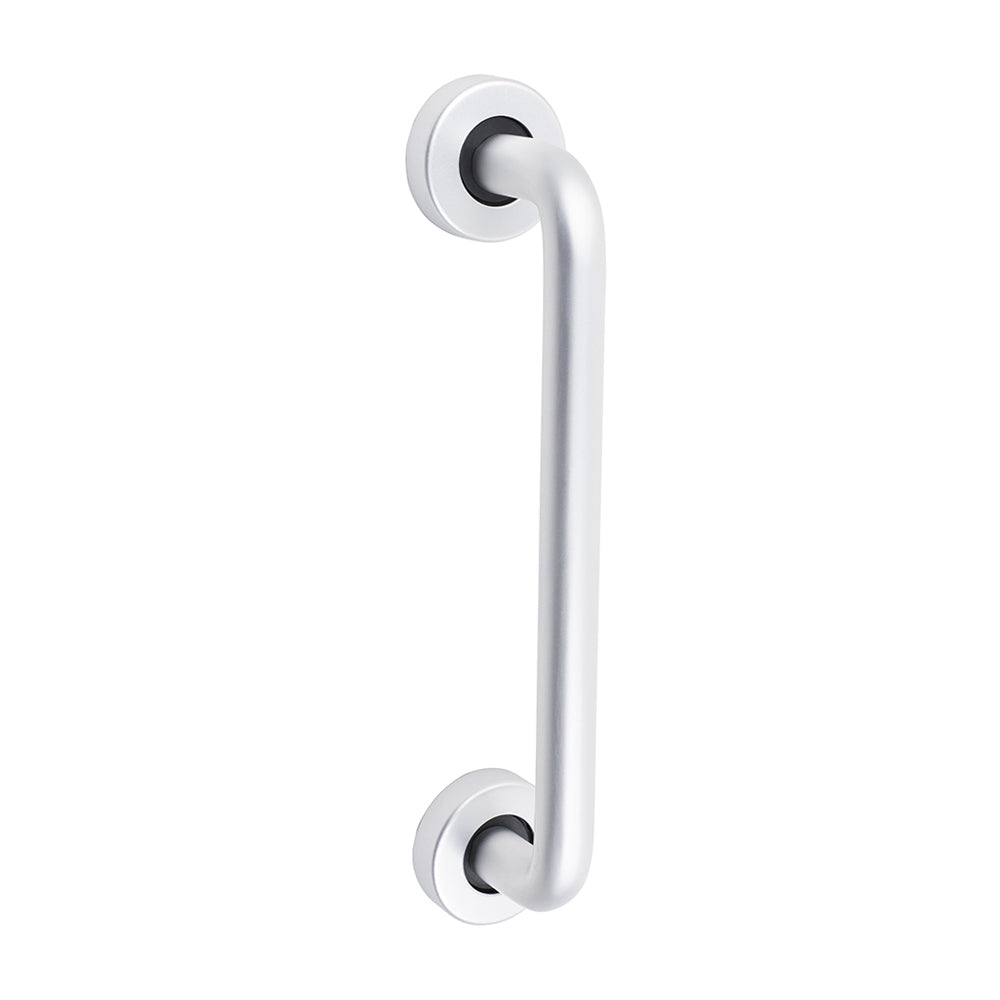 D Shaped Pull Handle On Rose - Satin Anodised Aluminium - 229 x 19 - TIMbag of 1