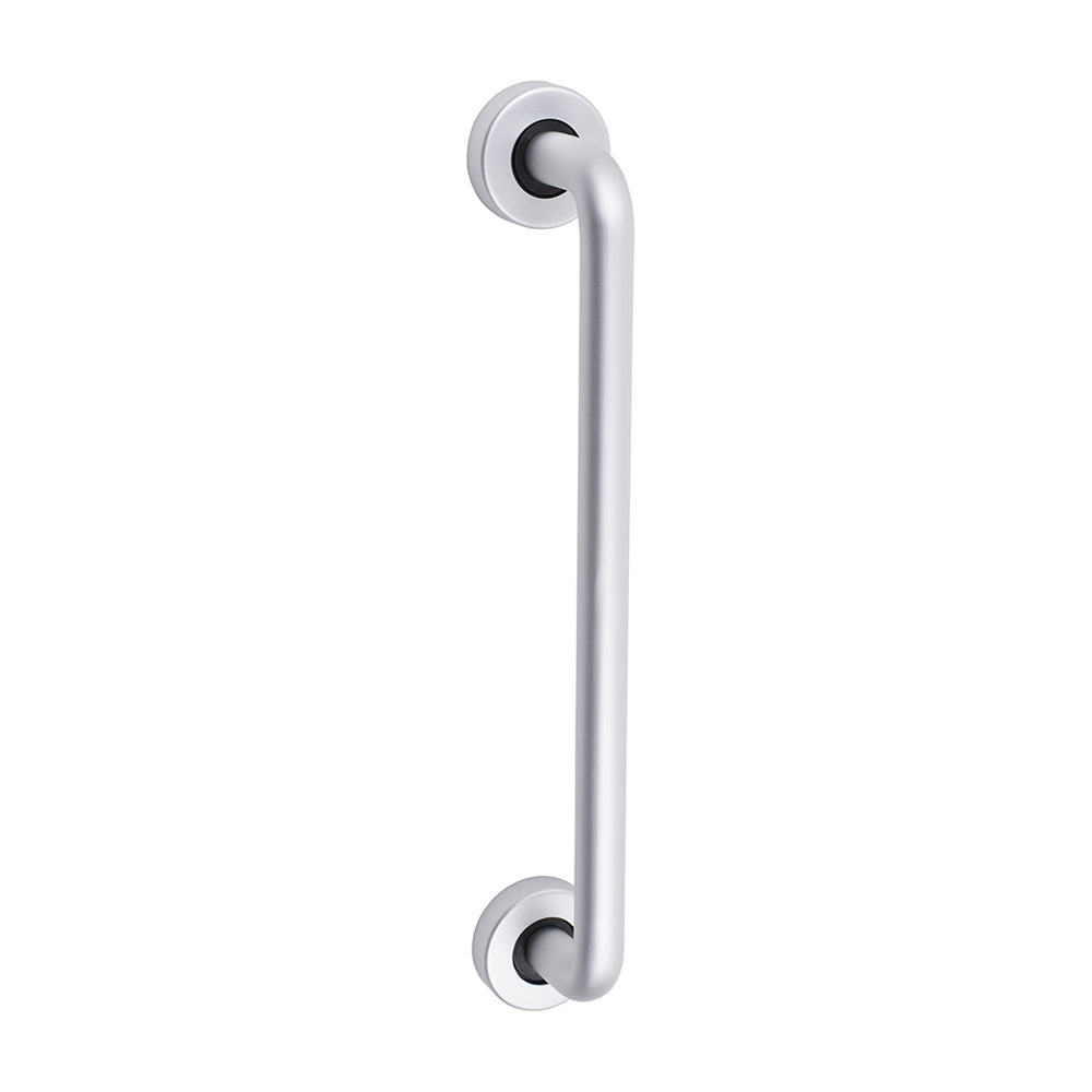 D Shaped Pull Handle On Rose - Satin Anodised Aluminium - 305 x 19 - TIMbag of 1