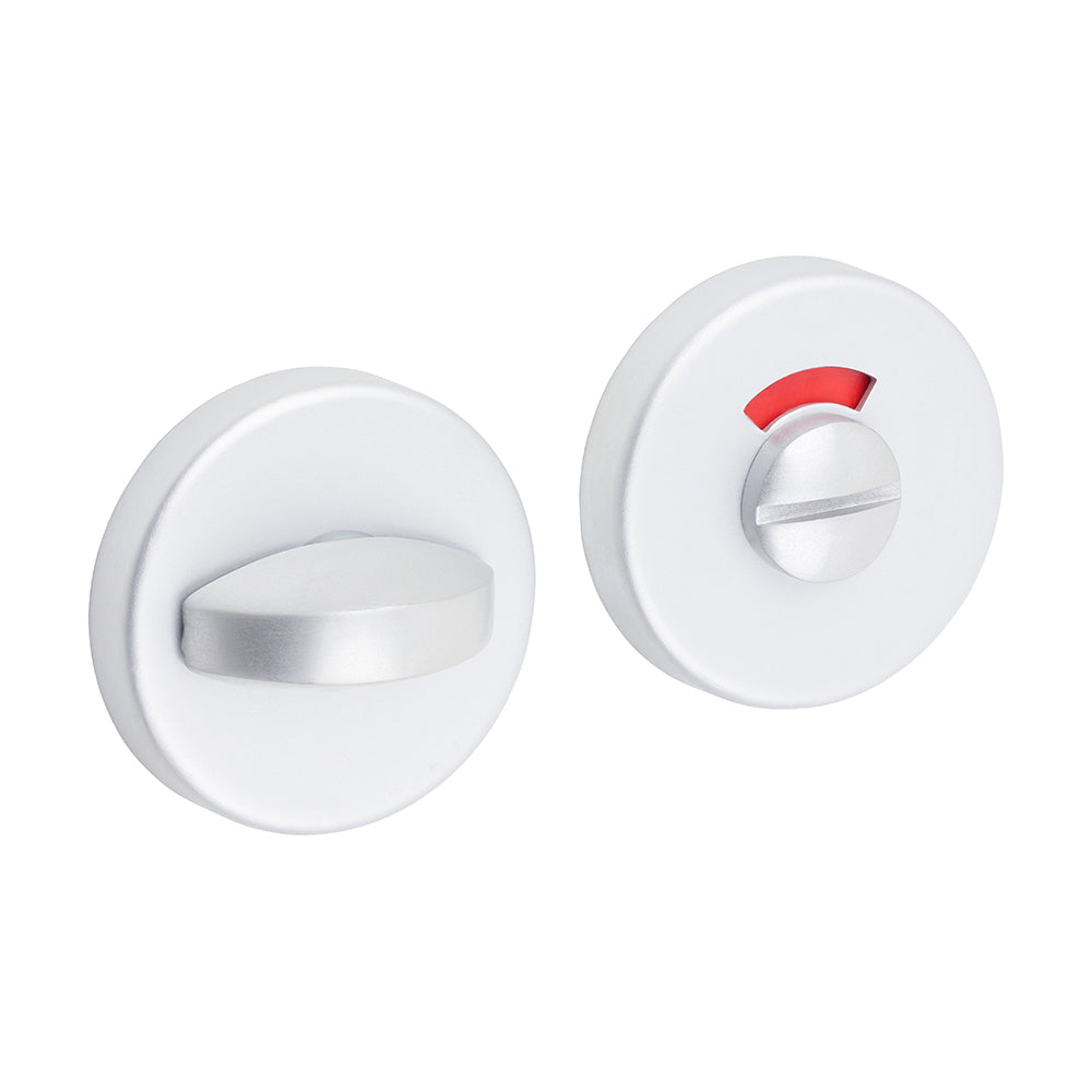 Contractors Bathroom Thumb Turn & Release On Rose Set - Satin Anodised Aluminium - 54mm - Bag of 1