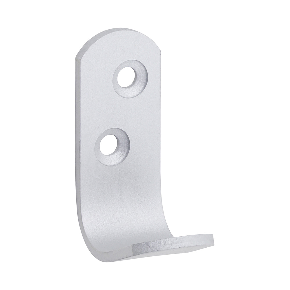 Single Robe Hook - Satin Anodised Aluminium - 47 x 19 - Bag of 2