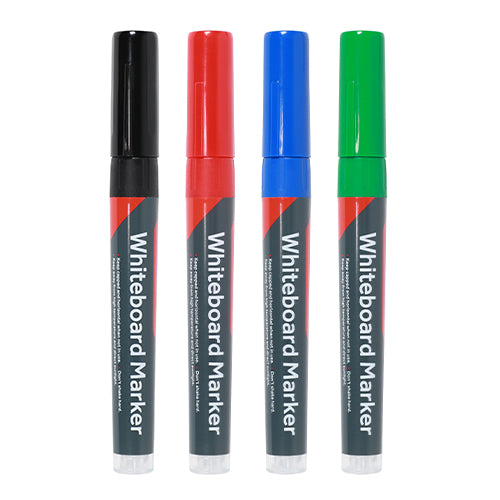 Whiteboard Markers - Fine Tip - Mixed Colours - Fine Tip Four Pack - Box of 4