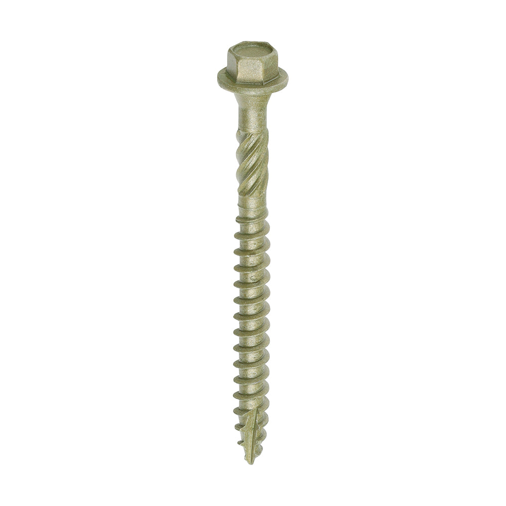 Timber Frame Construction & Landscaping Screws - Hex - Exterior - Green Organic - 6.7 x 75 - Box of 50